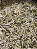 Fuding old tree Silver Needle, 2026 first flush white tea. Single bud, densely downy, silky and sweet. Drink now or age for years. Limited spring harvest.