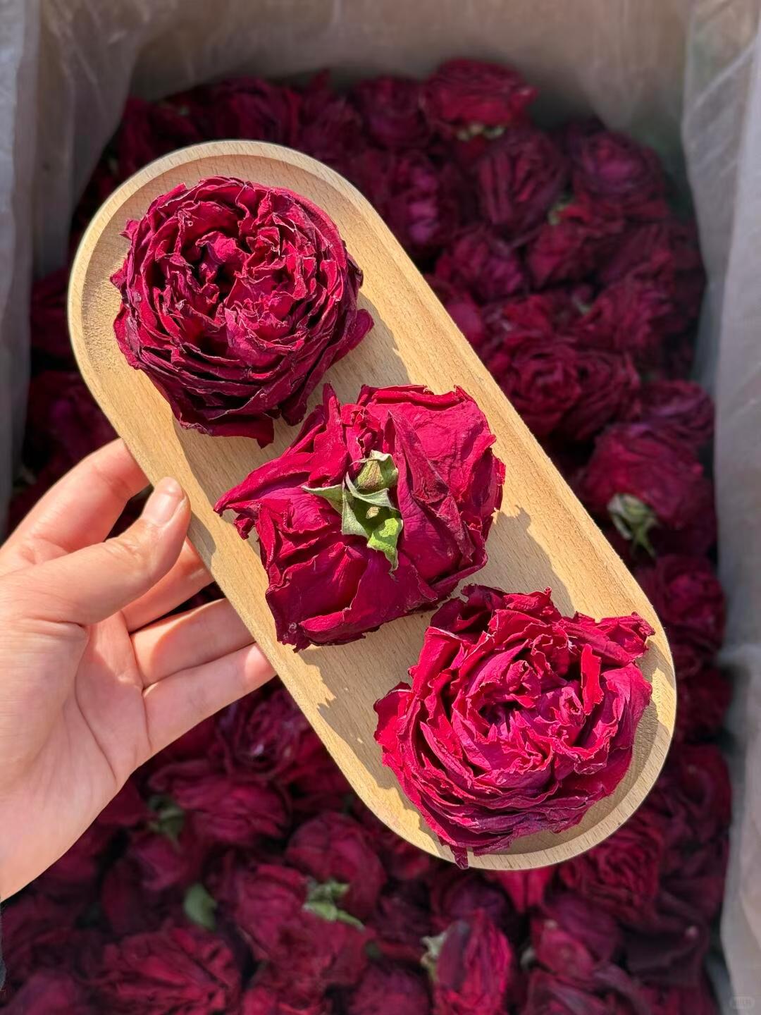 Yunnan Mo Hong Rose · First Water Harvest | Ink-Red Dried Rose Blooms